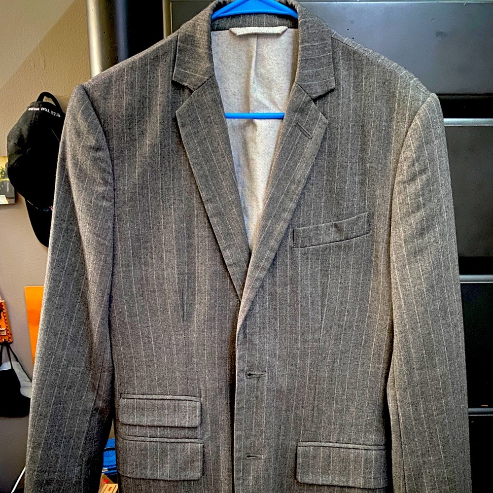Fossil Charcoal Striped Blazer